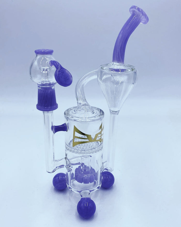 Evolution Glass Purple Honeycomb Recycler