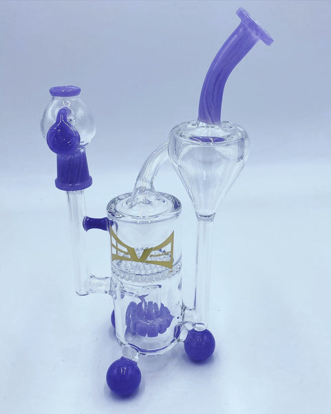 Evolution Glass Purple Honeycomb Recycler