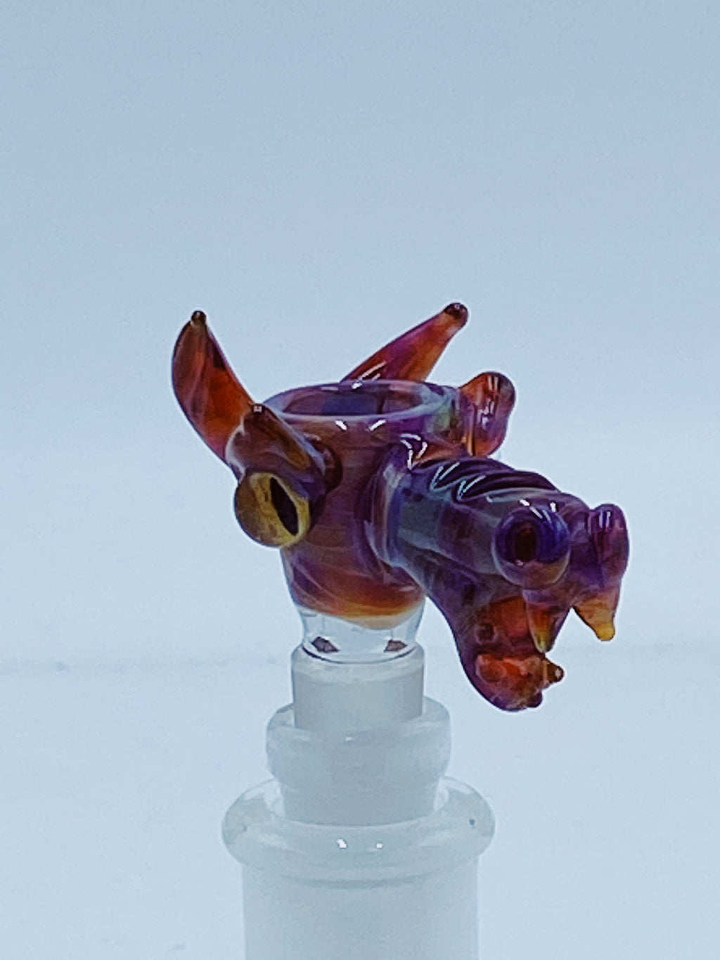 Tear E Custom 14mm Amber Dragon Bowl - Smoke Country - Land of the artistic glass blown bongs