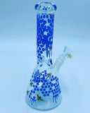 OG Glass 12 Inch Blue Honeybee Beaker