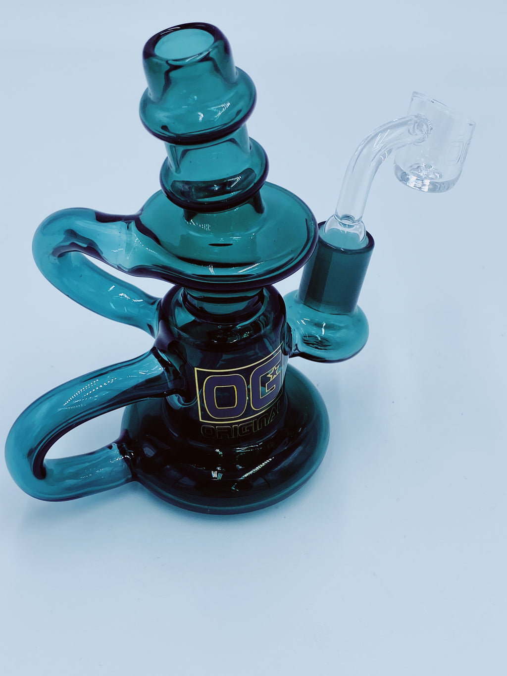 Og Glass Teal Double Recycler Rig rigs OG GLASS- Smoke Country - Land of the artistic glass blown bongs