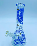OG Glass 12 Inch Blue Honeybee Beaker