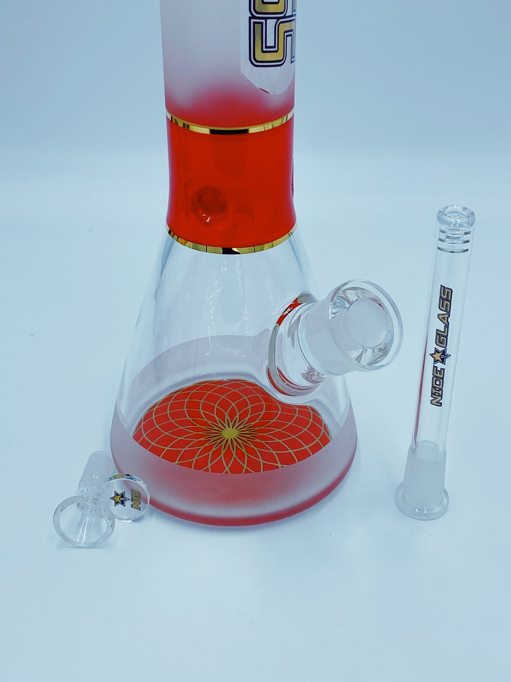 Nice Glass Red Frosted Beaker