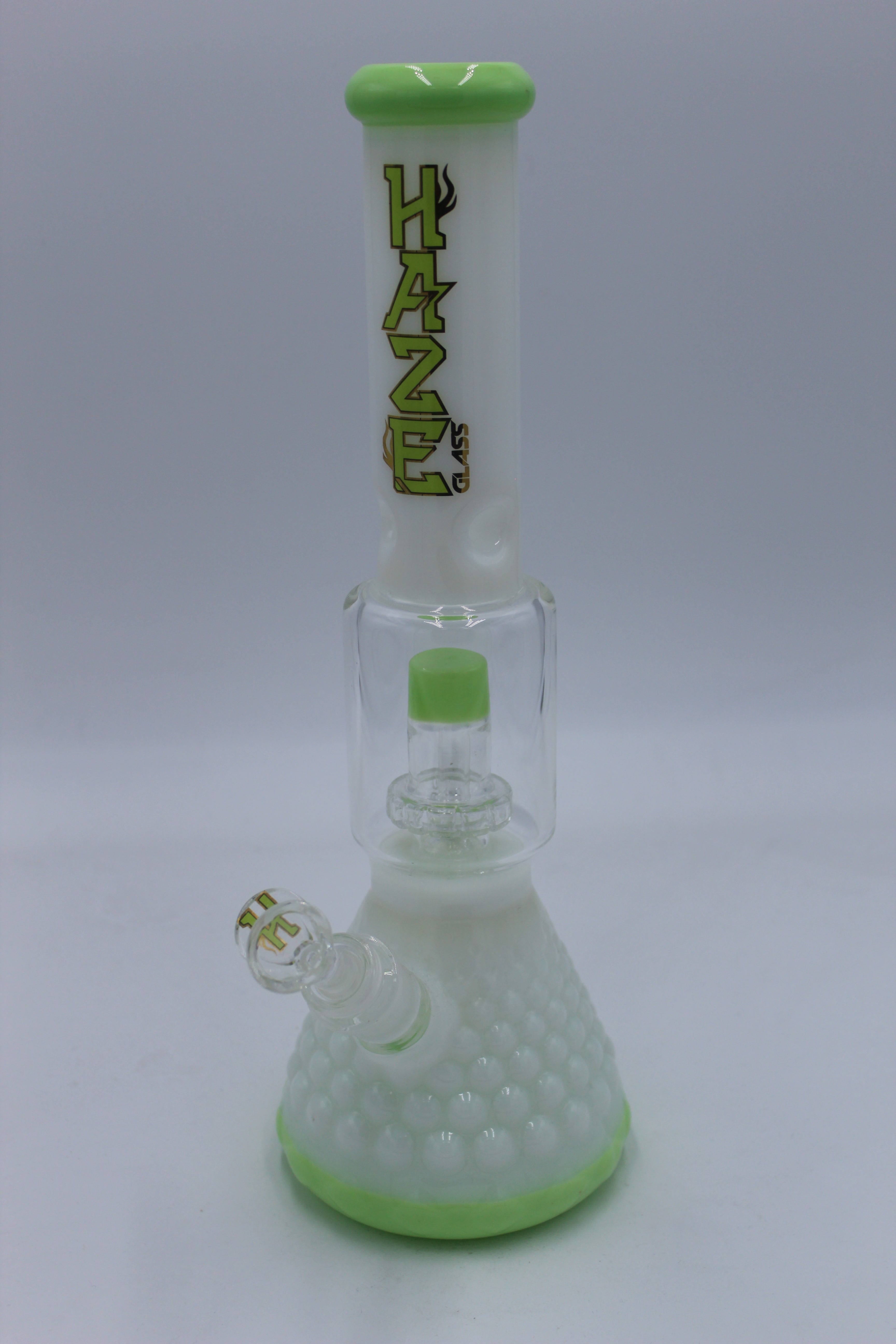 Heady glass Oil rig Bong Water Pipe Slime Green With Shower Head Percolator