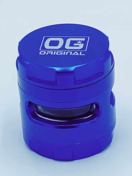 Og Blue Large Glass Jar Grinder