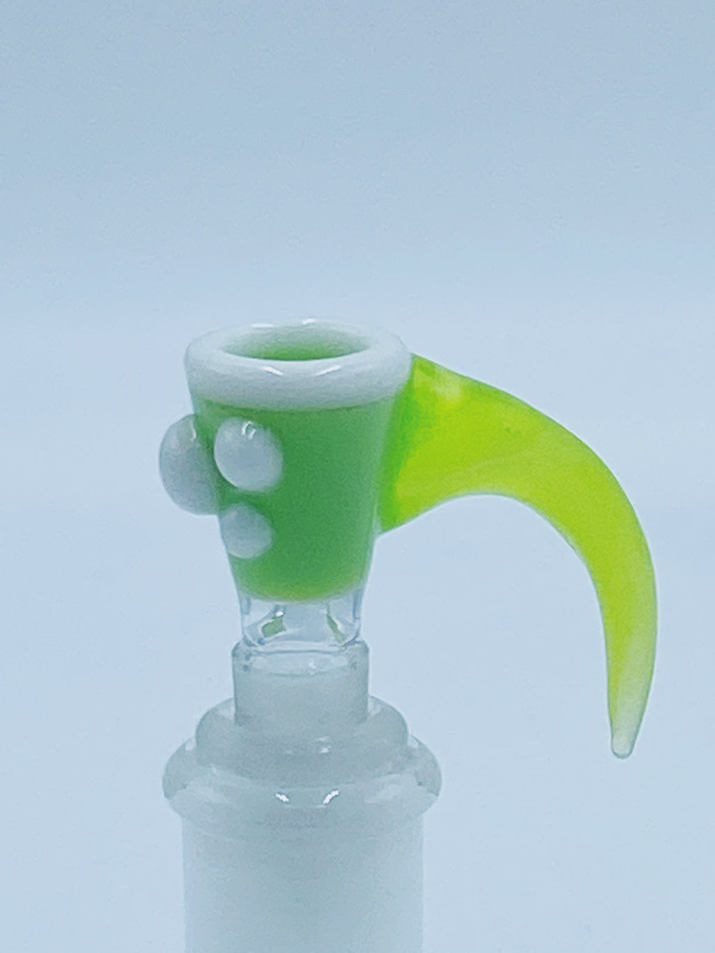 TEAR E 14MM GREEN AND SLIME DOWN HOOK BOWL - Smoke Country - Land of the artistic glass blown bongs